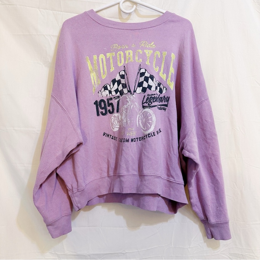 Grayson/Threads Lavender Pink Motorcycle Graphic Sweatshirt